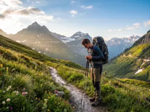 Dağ patikasında trekking