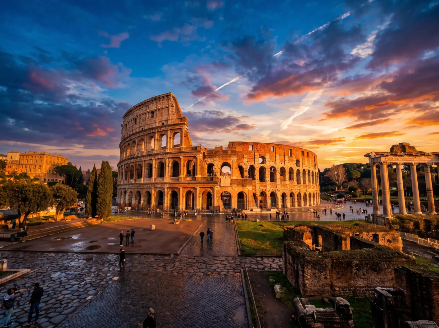 Roma'da Kolezyum ve antik kalıntılar